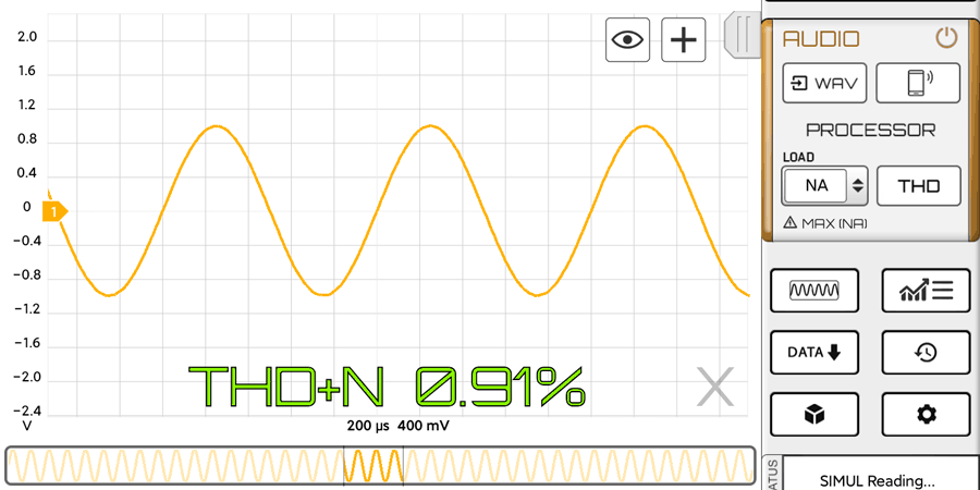 THD+N calculator with HScope