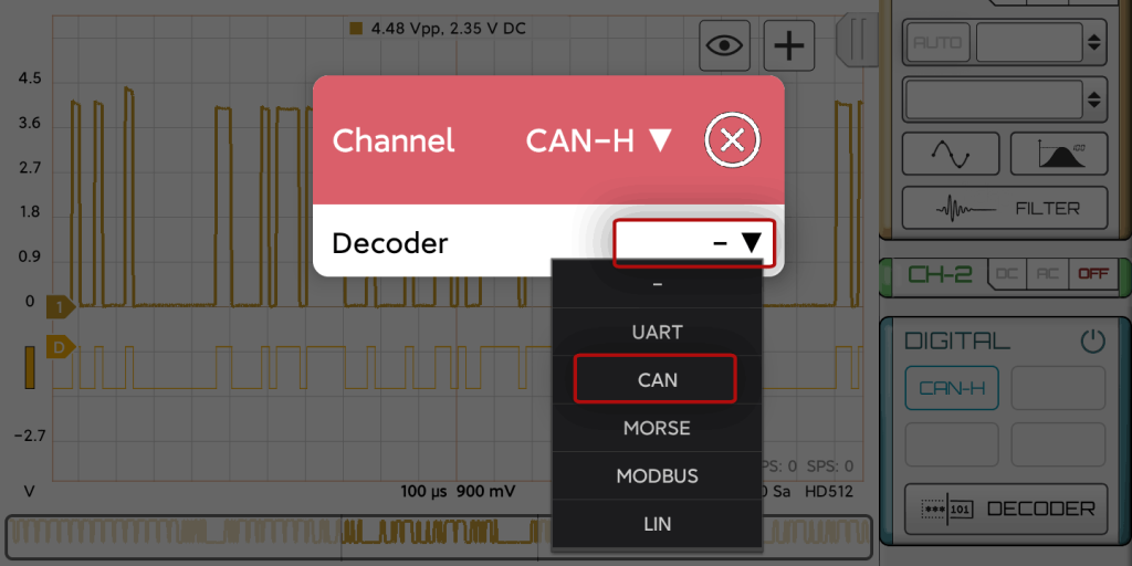CAN decoding with HScope 4